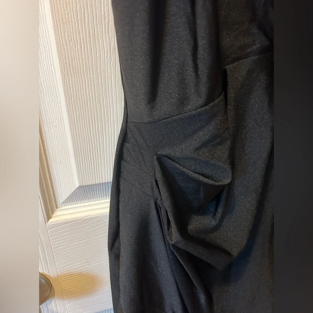 City Studio 3X Black Asymmetrical Halter Surplice Social Party Dress NWT - Picture 2 of 5